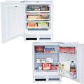 SIA 60cm White Integrated Under Counter Freezer And Larder Fridge Twin Pack With Metal Backs
