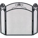 Dagan S165 3 Fold Arched Wrought Iron Screen Black