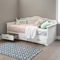 South Shore Tiara Twin Daybed Wood in Brown/White | 39.5 H x 42.25 W x 79 D in | Wayfair 10003