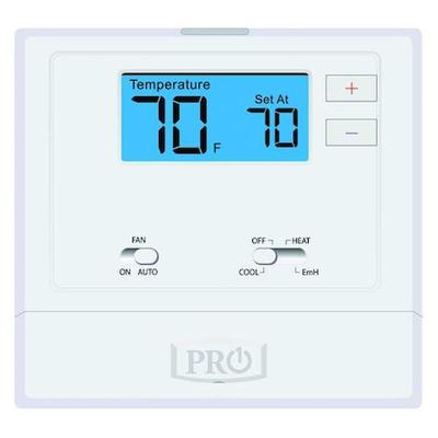 PRO1 IAQ T621-2 Non-Programmable Thermostat, 2 H, 1 C, Wall Mount,