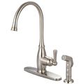 Olympia Faucets Single Handle Kitchen Faucet w/ Side Spray, Ceramic in Gray | 10.32 W x 2.64 D in | Wayfair K-5441-BN