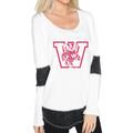 Women's Original Retro Brand White Wisconsin Badgers Contrast Boyfriend Thermal Long Sleeve T-Shirt