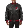 Men's JH Design Black Portland Trail Blazers Domestic Team Color Leather Jacket