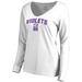 Women's White NYU Violets Proud Mascot Long Sleeve T-Shirt