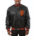 Men's JH Design Black San Francisco Giants Team Color Leather Jacket