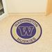 FANMATS NCAA University of Washington Roundel 27 in. x 27 in. Non-Slip Indoor Only Mat Synthetics in Blue/Brown/Navy | 27 W x 27 D in | Wayfair