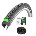 2 x Schwalbe Marathon HS 420 Wired Tyre - Free Tube Presta 2 Pcs (ETRTO 47-507 (24 x 1.75 Inch))