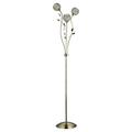 3573AB Bellis II Antique Brass/Glass 3 Light Flower Floor Lamp