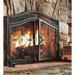 Plow & Hearth Small Crest Fireplace Screen w/ Doors Iron in Black | 31.5 H x 38 W x 13 D in | Wayfair 13912 BK