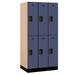 Salsbury Industries 2 Tiers 3 Wide Gym Locker Wood in Blue/White/Brown | 76 H x 36 W x 21 D in | Wayfair 32361BLU