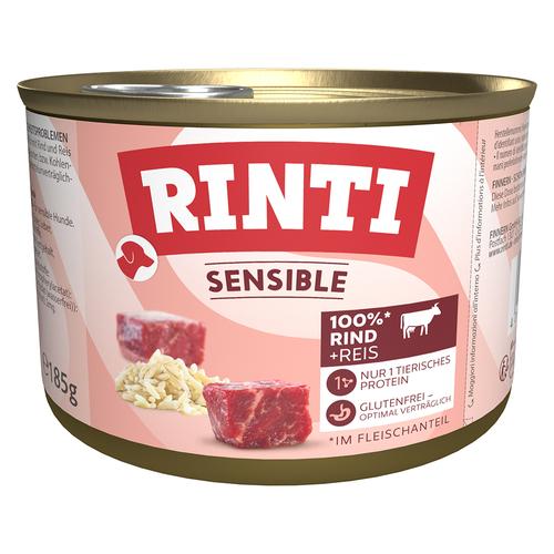 48x185g Sensible Rind & Reis RINTI Hundefutter nass