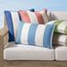 Resort Stripe Indoor/Outdoor Pillow - Square, Resort Stripe Aruba Square, 24" x 24" Square, Individual - Frontgate