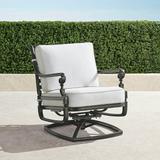 Carlisle Swivel Lounge Chair with Cushions in Slate Finish - Rain Resort Stripe Black, Standard - Frontgate