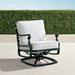 Carlisle Swivel Lounge Chair with Cushions in Onyx Finish - Linen Flax with Logic Bone Piping, Standard - Frontgate