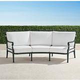 Carlisle Curved Sofa with Cushions in Onyx Finish - Performance Rumor Snow - Frontgate