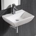 Elanti White Porcelain Rectangular Wall Mount Bathroom Sink w/ Overflow, Wood | 5.25 H x 17.63 W x 13.5 D in | Wayfair 1409