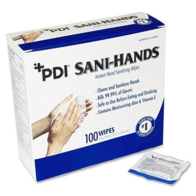 Sani-Hands Hand Sanitizing Wipes 100/bx, Individually wrapped