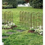 Plow & Hearth 2.83 ft. H x ft. W Decorative Iron Garden Short Fencing Metal in Orange | 34 H x 18 W in | Wayfair 51541 GUN
