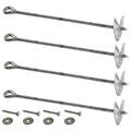 Ground Anchors - 12mm Solid Galvanised Steel: for climbing frames, playhouses etc. (Four Anchors (4))