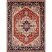 Blue/Navy 143 x 0.25 in Area Rug - Pasargad Serapi Hand-Knotted Wool Oriental Area Rug in Red/Navy/Cream Wool | 143 W x 0.25 D in | Wayfair