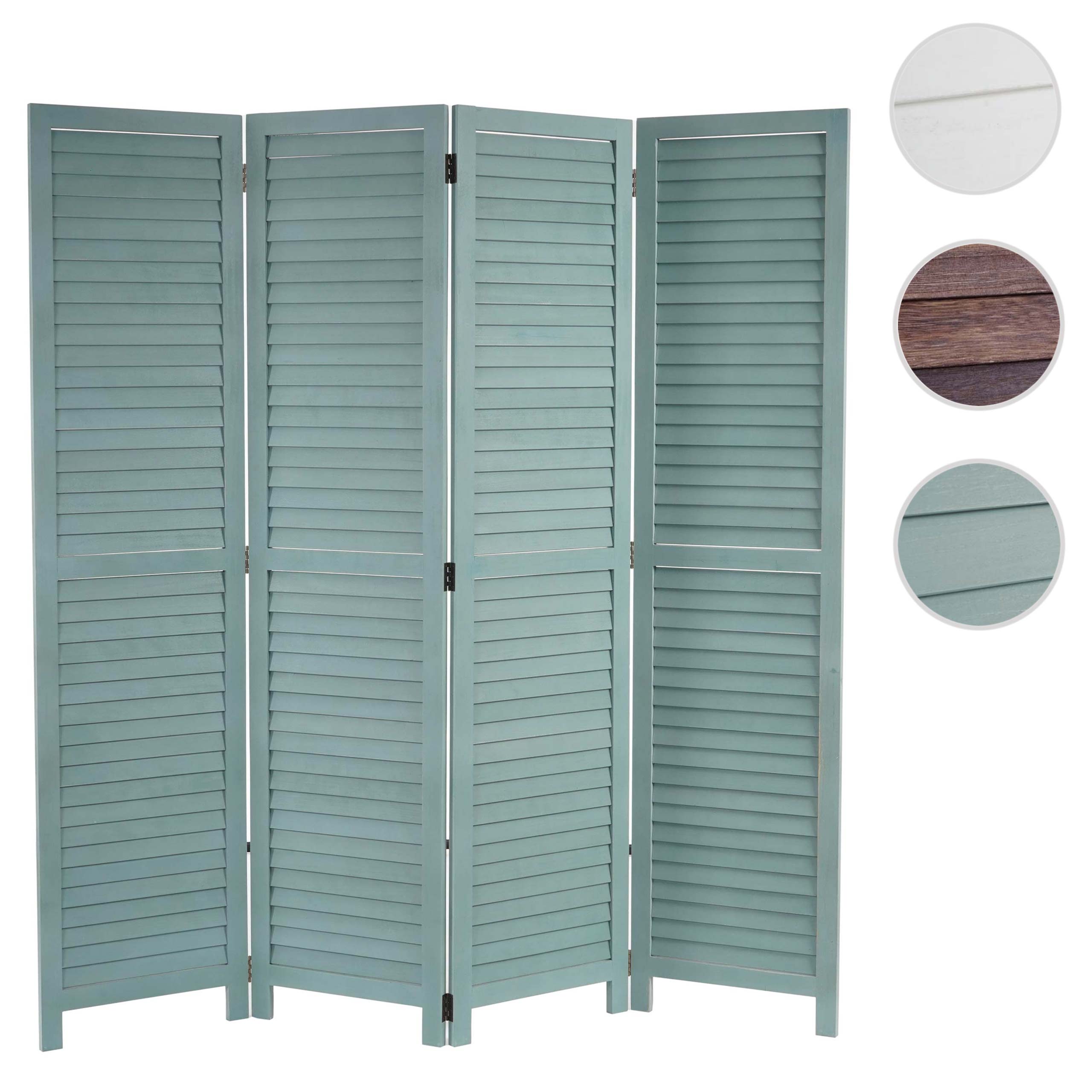 Paravent HWC-C30, Raumteiler Trennwand Sichtschutz, Shabby-Look Vintage, 170x160cm ~ weiß Image