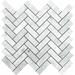 Parvatile Carrara 1" x 3" Marble Herringbone Mosaic Wall & Floor Tile Natural Stone/Marble in Gray/White | 3 H x 1 W x 0.31 D in | Wayfair