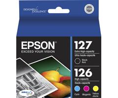 Epson 127 4-Pack Ink Cartridges - Black/Cyan/Magenta/Yellow - T127120-BCS