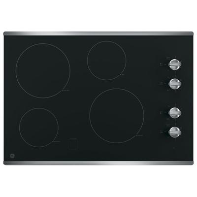GE 30" Built-In Electric Cooktop - Stainless Steel-on-Black - JP3030SJSS