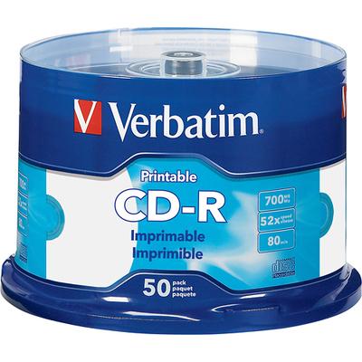 Verbatim 52x CD-R Discs (50-Pack) - White - 98473