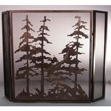Meyda Lighting Tall Pines 3 Panel Fireplace Screen, Copper in Brown | 30 H x 40 W x 0.75 D in | Wayfair 12393