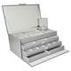 Dulwich Designs Extra Large Grey Premium Bonded Leather Jewellery Box