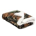 Baby Infant Camo Accent Soft Sherpa and Plushed Lined Coral Fleece Gift Blanket (Sand)