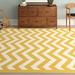 White/Yellow 96 x 0.5 in Area Rug - The Conestoga Trading Co. Chevron Hand Hooked Wool Yellow/Ivory Area Rug Wool | 96 W x 0.5 D in | Wayfair