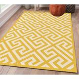 White/Yellow 96 x 0.5 in Area Rug - The Conestoga Trading Co. Geometric Hand Hooked Wool Yellow/Ivory Area Rug Wool | 96 W x 0.5 D in | Wayfair