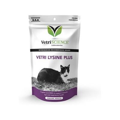 VetriScience Vetri-Lysine Plus Chicken Liver Flavored Soft Chews Immune Supplement for Cats, 90 count