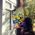 Caroline's Treasures Sunflowers by Roy Avis 2-Sided Garden Flag Metal in Blue/Brown | 40 H x 28 W in | Wayfair ARA0063CHF