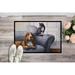 Caroline's Treasures Basset Hound & Cat on Couch Non-Slip Outdoor Door Mat Synthetics in White | 24 W x 36 D in | Wayfair BDBA0182JMAT