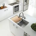 Houzer Quartztone 33" L x 18.5" W 50/50 Double Bowl Undermount Kitchen Sink Granite in Black/White | 9.5 H x 18.5 D in | Wayfair M-200U CLOUD
