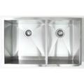 eModern Decor 32" L x 19" W Double Bowl Undermount Kitchen Sink Stainless Steel in Gray | 10 H x 32 W x 19 D in | Wayfair F3219DL