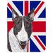 Caroline's Treasures Union Jack Bull Terrier w/ English British Flag Glass Cutting Board Glass | 0.15 H x 11.25 W x 15.38 D in | Wayfair SC9861LCB