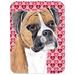 Caroline's Treasures Valentine Hearts Boxer Hearts Love & Valentine's Day Portrait Glass Cutting Board Glass | 0.15 H x 11.25 W x 15.38 D in | Wayfair