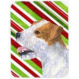 Caroline's Treasures Jack Russell Terrier Candy Cane Holiday Christmas Glass Cutting Board Glass | 0.15 H x 11.25 W x 15.38 D in | Wayfair