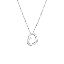 DIAMORE Halskette Damen Halskette mit Herz Anhänger Liebe mit Diamant (0.02 ct.) in 925 Sterling Silber 45 cm lang