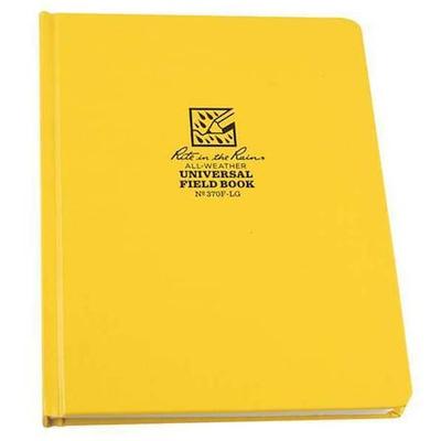 RITE IN THE RAIN 370F-LG Book,80 Sheets,Fabrikoid Yellow Cover