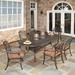 One Allium Way® Yates Oval 6 - Person 84" Long Outdoor Dining Set w/ Cushions Metal in Gray/Black | 29 H x 84 W x 42 D in | Wayfair