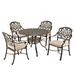 One Allium Way® Strickland 5 Piece Outdoor Dining Set w/ Cushions Metal in Brown | 29 H x 42 W x 42 D in | Wayfair OAWY3186 27979716