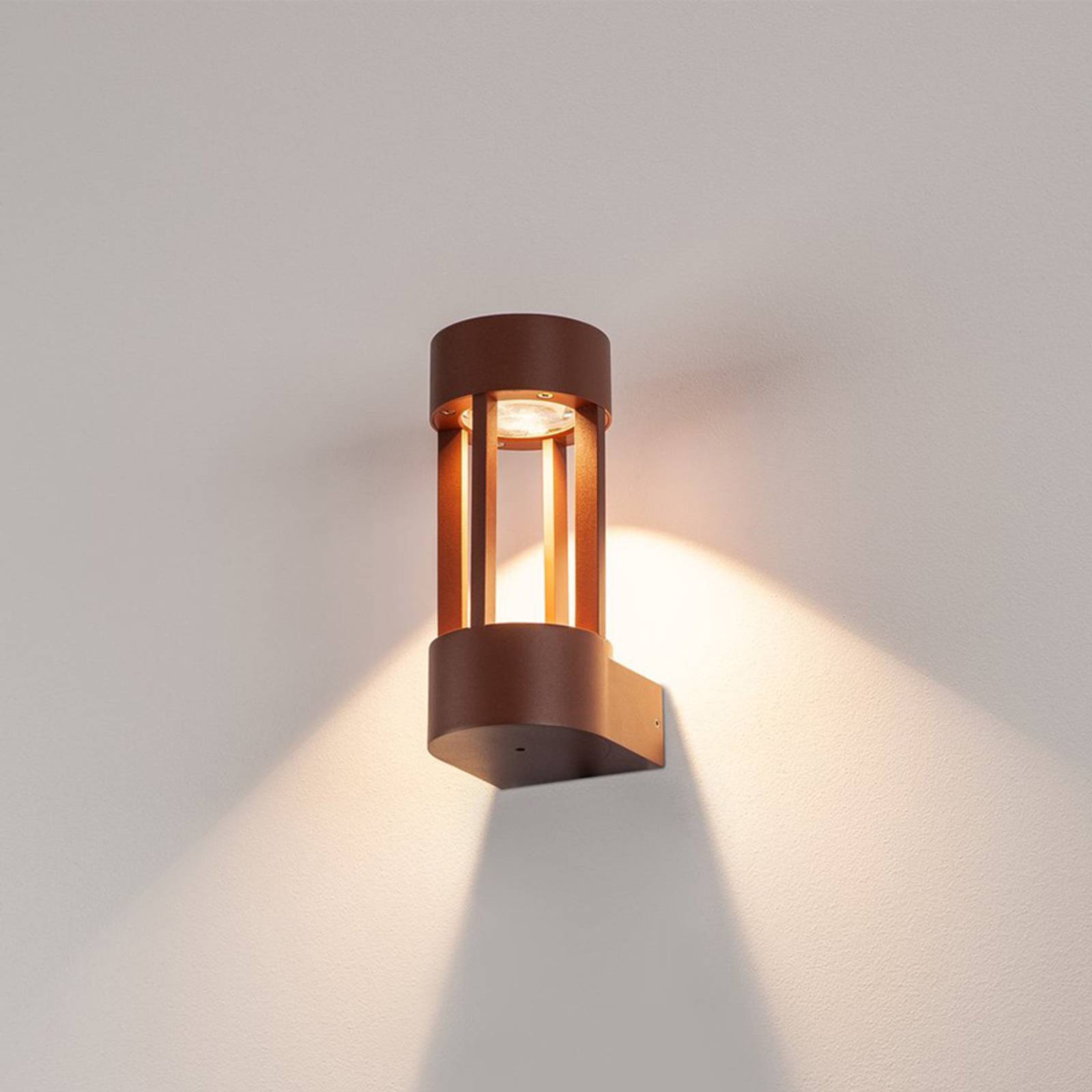 SLV LED Aussenwandleuchte Slots Wall, braun / rost, Aluminium, Modern, LED Wandleuchte außen