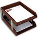 Dacasso Leather Double Letter Tray Leather in Brown | 7.25 H x 10.62 W x 13.75 D in | Wayfair A3020
