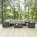 Summon 7-pc Outdoor Patio Sectional Set w/ Sunbrella Cushions in Canvas Navy by Modway Synthetic Wicker/Wicker/Rattan in Gray | Wayfair