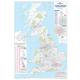 UK Postcode Wall Map - Laminated Large Wall Map - 120cm X 83cm - Clearly Shows Postcode, County And District Boundaries, Main Roads, Cities, Towns And Villages (Laminated With Black Wood Frame)